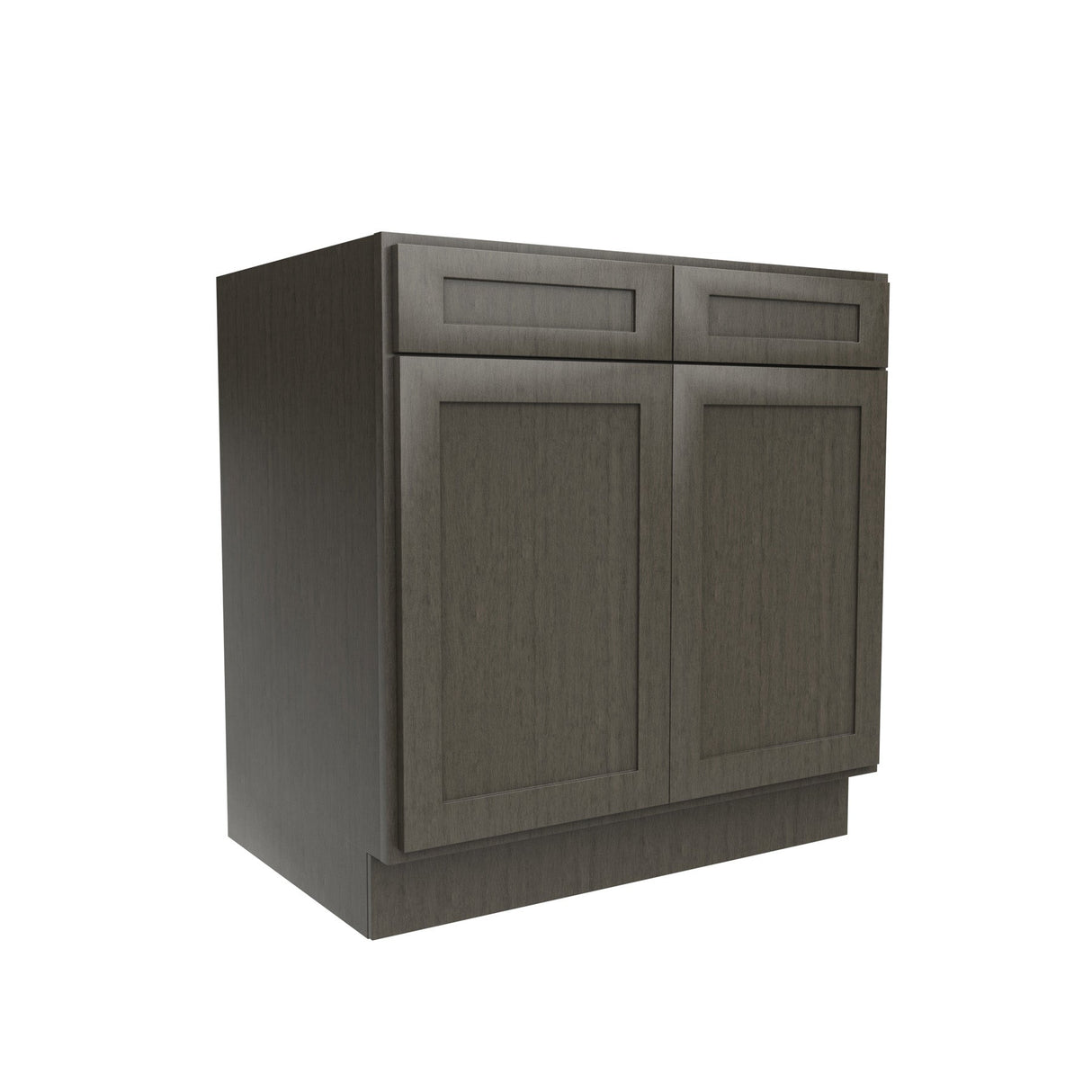 RTA - Elegant Smoky Grey - Double Drawer & Door Base Cabinet | 33"W x 34.5"H x 24"D