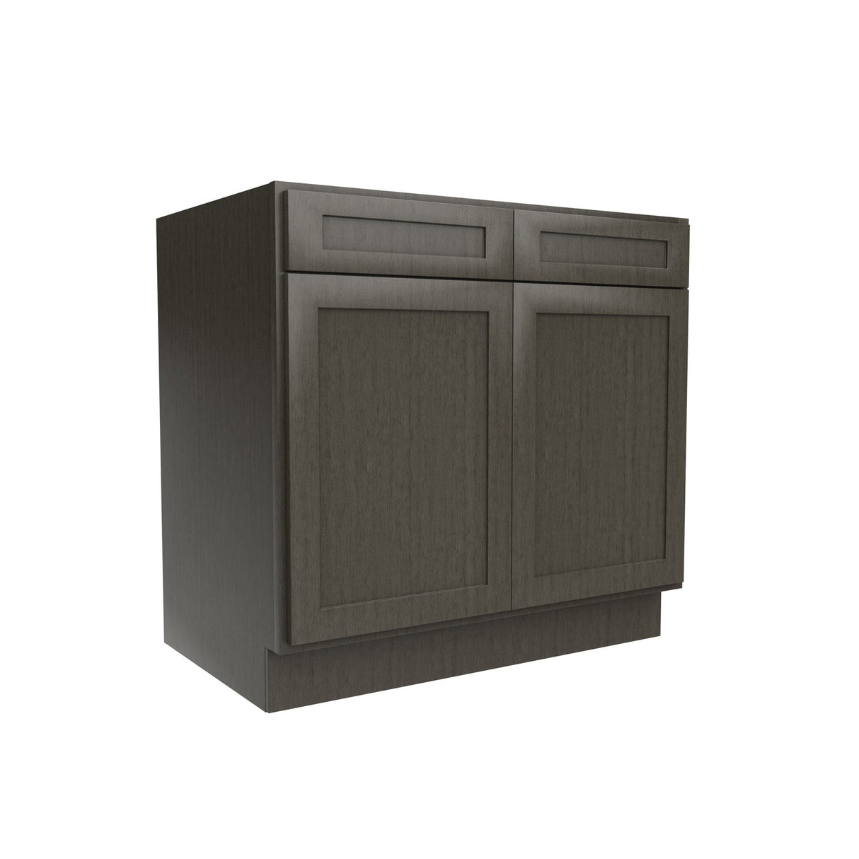 RTA - Elegant Smoky Grey - Double Drawer & Door Base Cabinet | 36"W x 34.5"H x 24"D