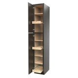 RTA - Elegant Smoky Grey - Single Door Utility Cabinet | 15"W x 90"H x 24"D