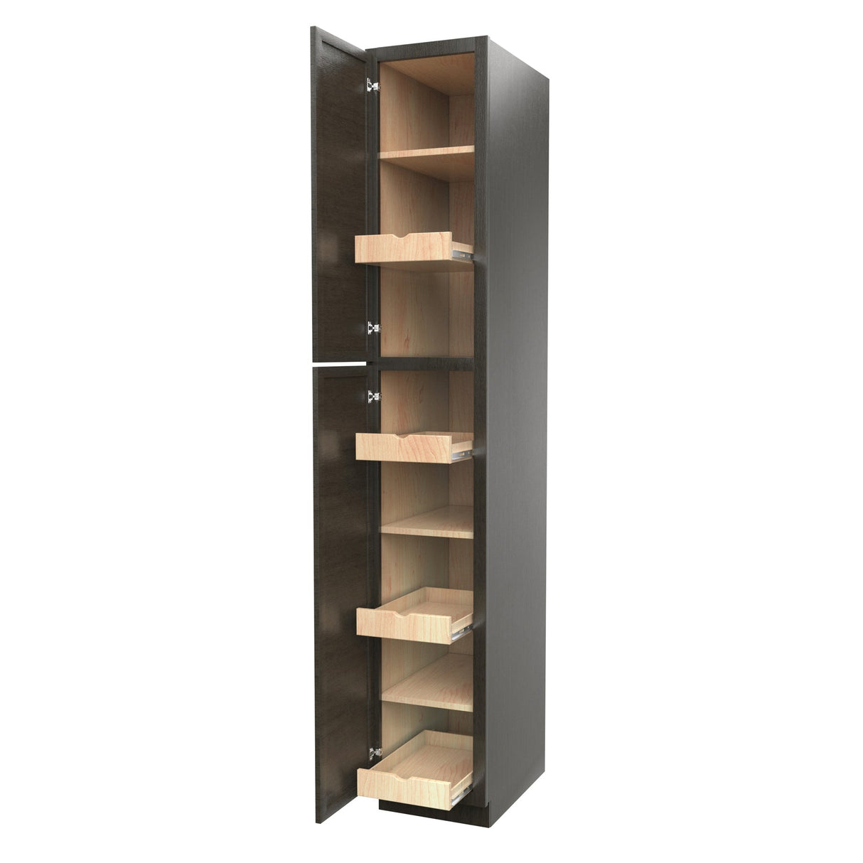 RTA - Elegant Smoky Grey - Single Door Utility Cabinet | 15"W x 90"H x 24"D