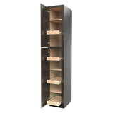 RTA - Elegant Smoky Grey - Single Door Utility Cabinet | 15"W x 90"H x 24"D