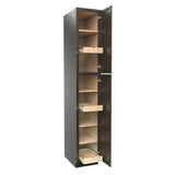 RTA - Elegant Smoky Grey - Single Door Utility Cabinet | 15"W x 90"H x 24"D