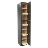 RTA - Elegant Smoky Grey - Single Door Utility Cabinet | 15"W x 90"H x 24"D