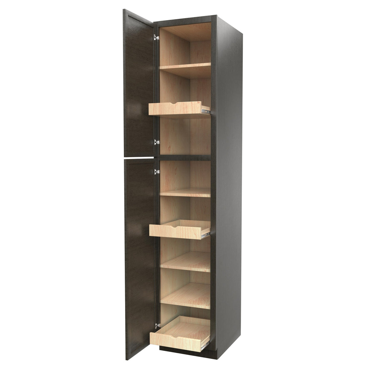 RTA - Elegant Smoky Grey - Single Door Utility Cabinet | 18"W x 90"H x 24"D