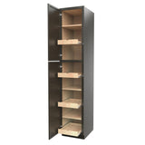 RTA - Elegant Smoky Grey - Single Door Utility Cabinet | 18"W x 90"H x 24"D