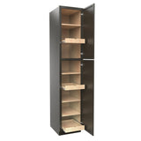 RTA - Elegant Smoky Grey - Single Door Utility Cabinet | 18"W x 90"H x 24"D
