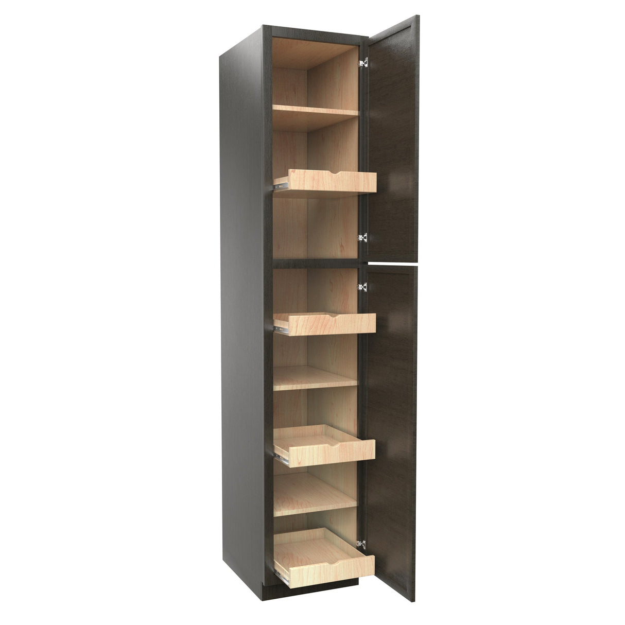 RTA - Elegant Smoky Grey - Single Door Utility Cabinet | 18"W x 90"H x 24"D