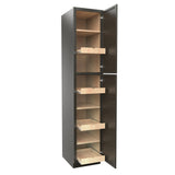 RTA - Elegant Smoky Grey - Single Door Utility Cabinet | 18"W x 90"H x 24"D