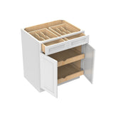 RTA - Elegant White - Double Drawer & Door Base Cabinet | 30"W x 34.5"H x 24"D