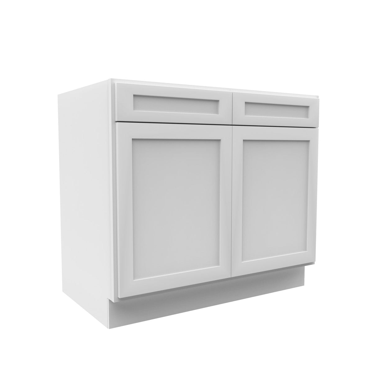 RTA - Elegant White - Double Drawer & Door Base Cabinet | 39"W x 34.5"H x 24"D