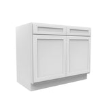 RTA - Elegant White - Double Drawer & Door Base Cabinet | 42"W x 34.5"H x 24"D