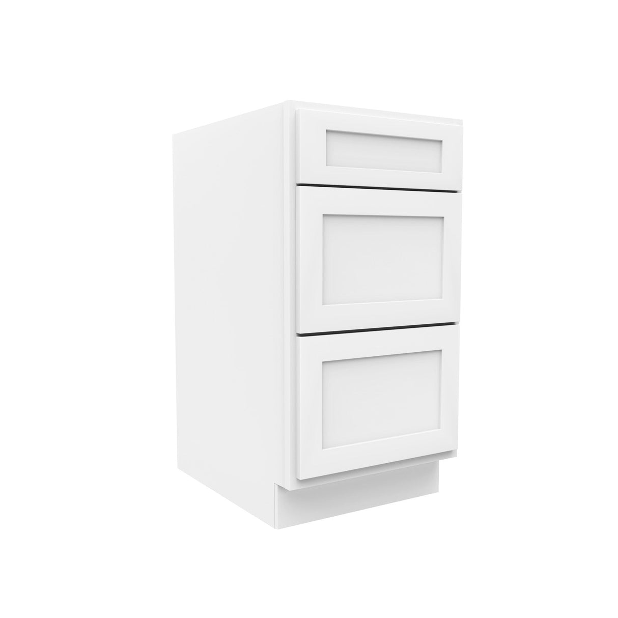 RTA - Elegant White - 3 Drawer Base Cabinet | 18"W x 34.5"H x 24"D