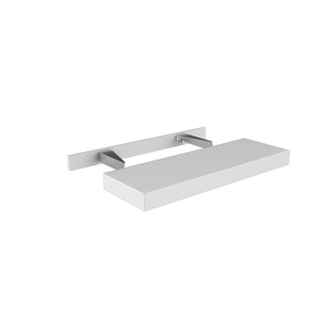 24 Inch Wide Floating Shelf - Luxor White Shaker - Ready To Assemble, 24"W x 2.5"H x 10"D