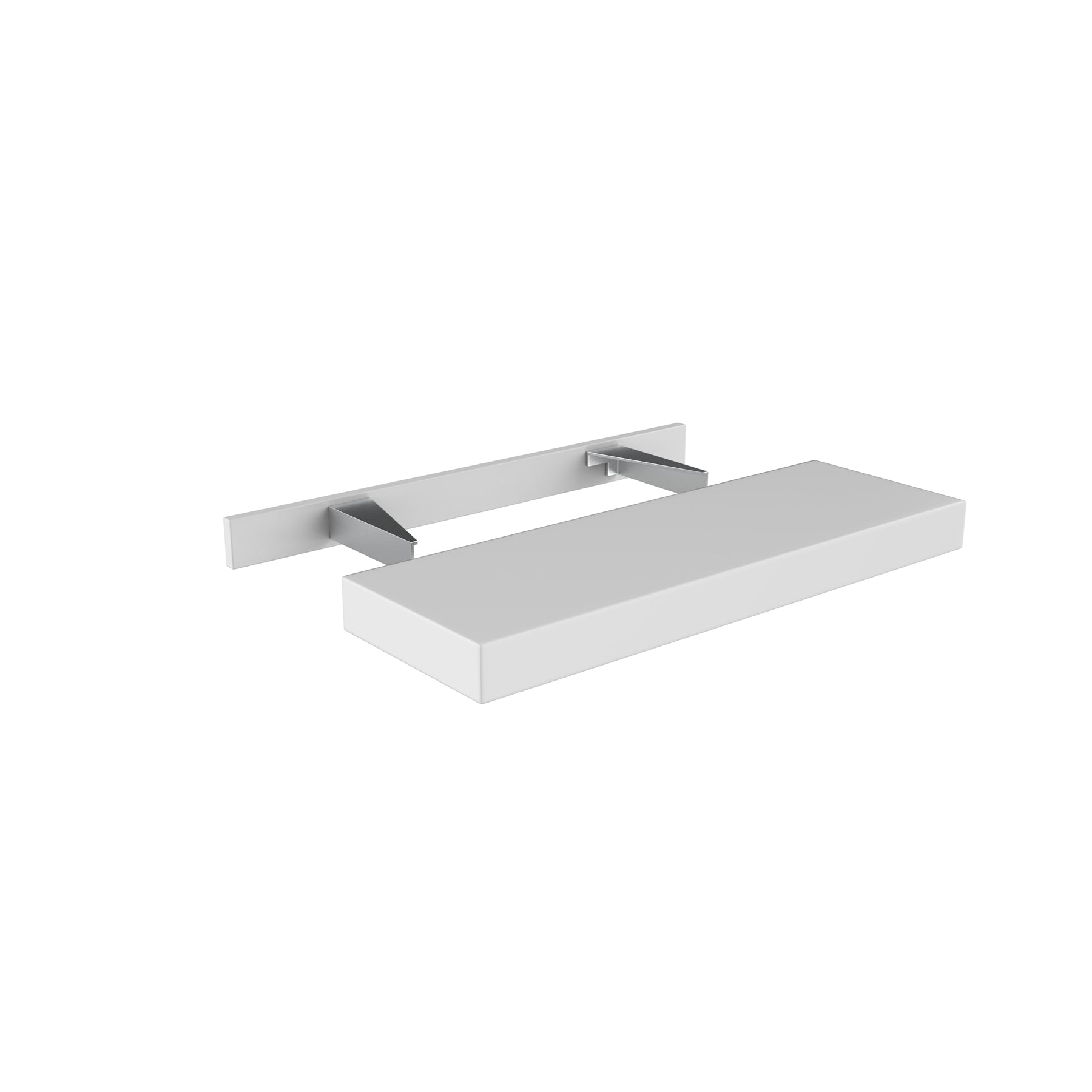 42 Inch Wide Floating Shelf - Luxor White Shaker - Ready To Assemble, 42"W x 2.5"H x 10"D