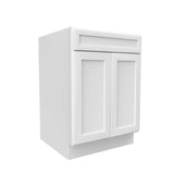 RTA - Elegant White - Single Drawer Front 2 Door Sink Base Cabinet | 24"W x 34.5"H x 24"D