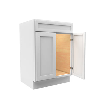 RTA - Elegant White - Single Drawer Front 2 Door Sink Base Cabinet | 24"W x 34.5"H x 24"D