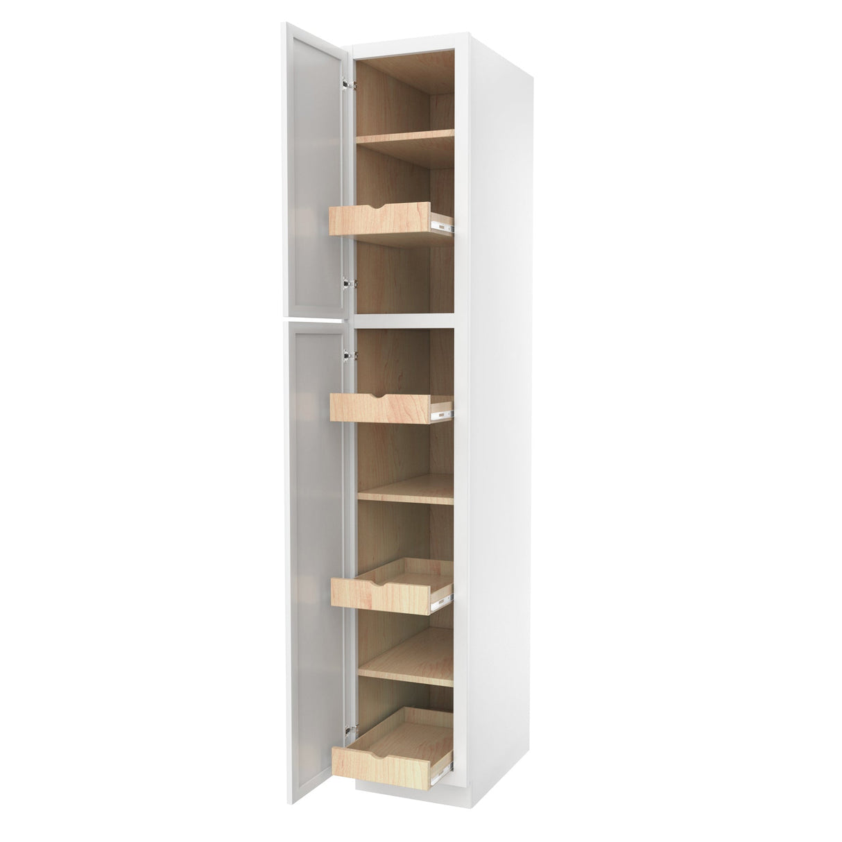 RTA - Elegant White - Single Door Utility Cabinet | 15"W x 84"H x 24"D