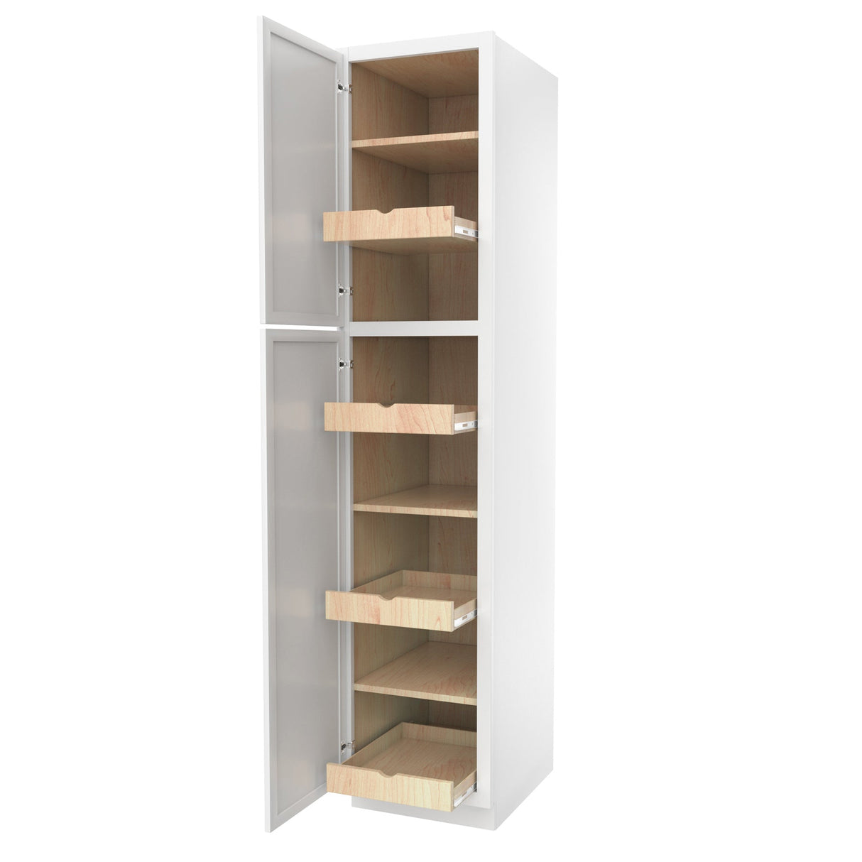 RTA - Elegant White - Single Door Utility Cabinet | 18"W x 84"H x 24"D
