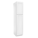 RTA - Elegant White - Single Door Utility Cabinet | 18"W x 84"H x 24"D