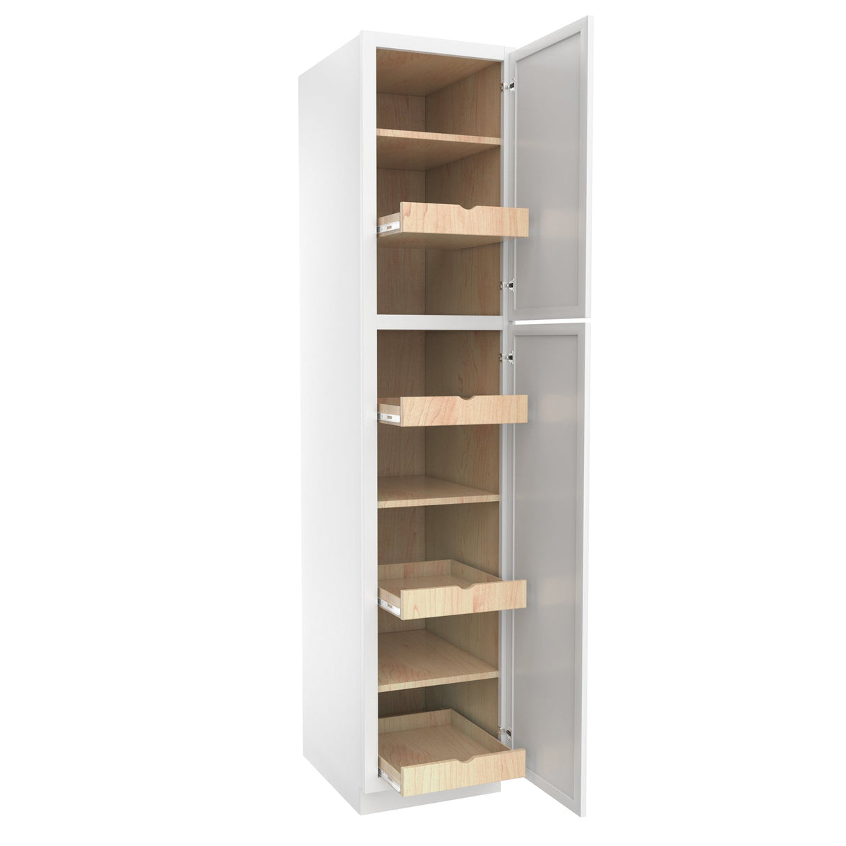 RTA - Elegant White - Single Door Utility Cabinet | 18"W x 84"H x 24"D