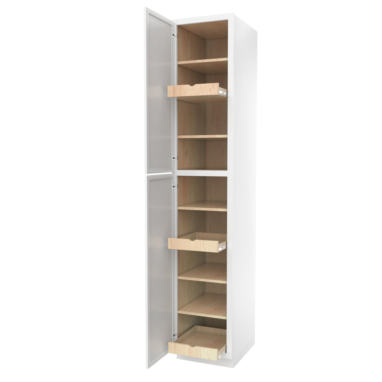 RTA - Elegant White - Single Door Utility Cabinet | 18"W x 96"H x 24"D