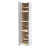 RTA - Elegant White - Single Door Utility Cabinet | 18"W x 96"H x 24"D