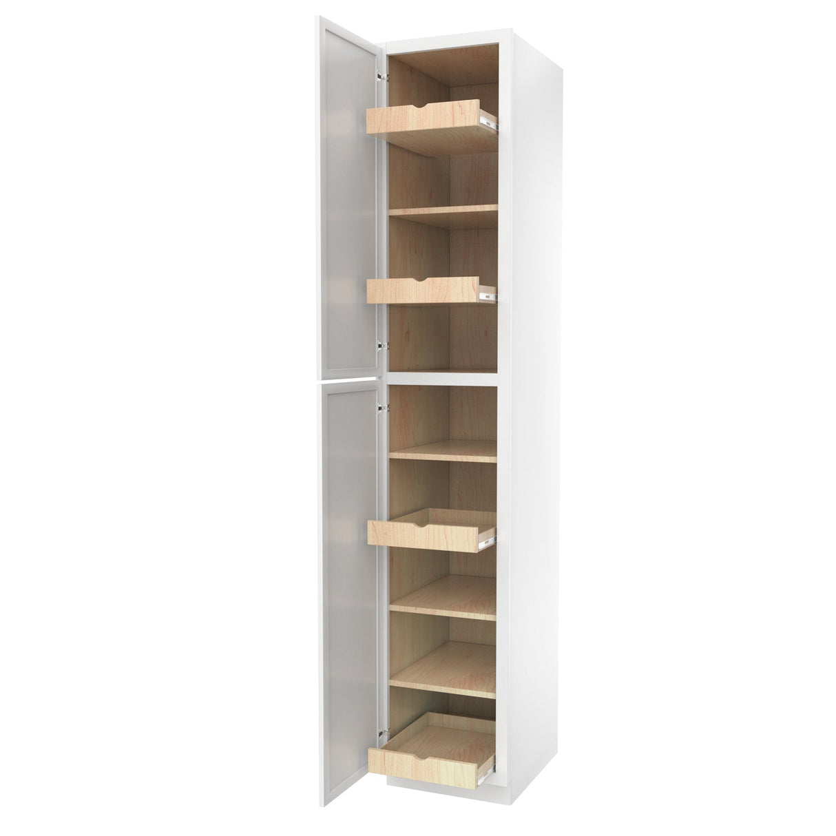 RTA - Elegant White - Single Door Utility Cabinet | 18"W x 96"H x 24"D