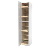 RTA - Elegant White - Single Door Utility Cabinet | 18"W x 96"H x 24"D