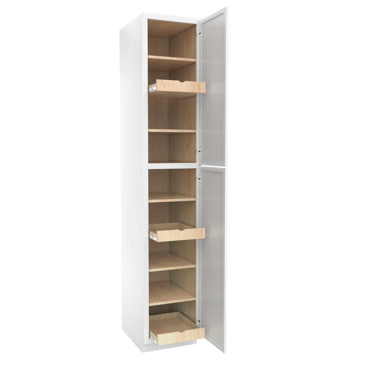 RTA - Elegant White - Single Door Utility Cabinet | 18"W x 96"H x 24"D