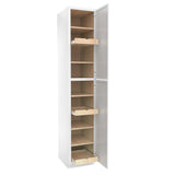 RTA - Elegant White - Single Door Utility Cabinet | 18"W x 96"H x 24"D