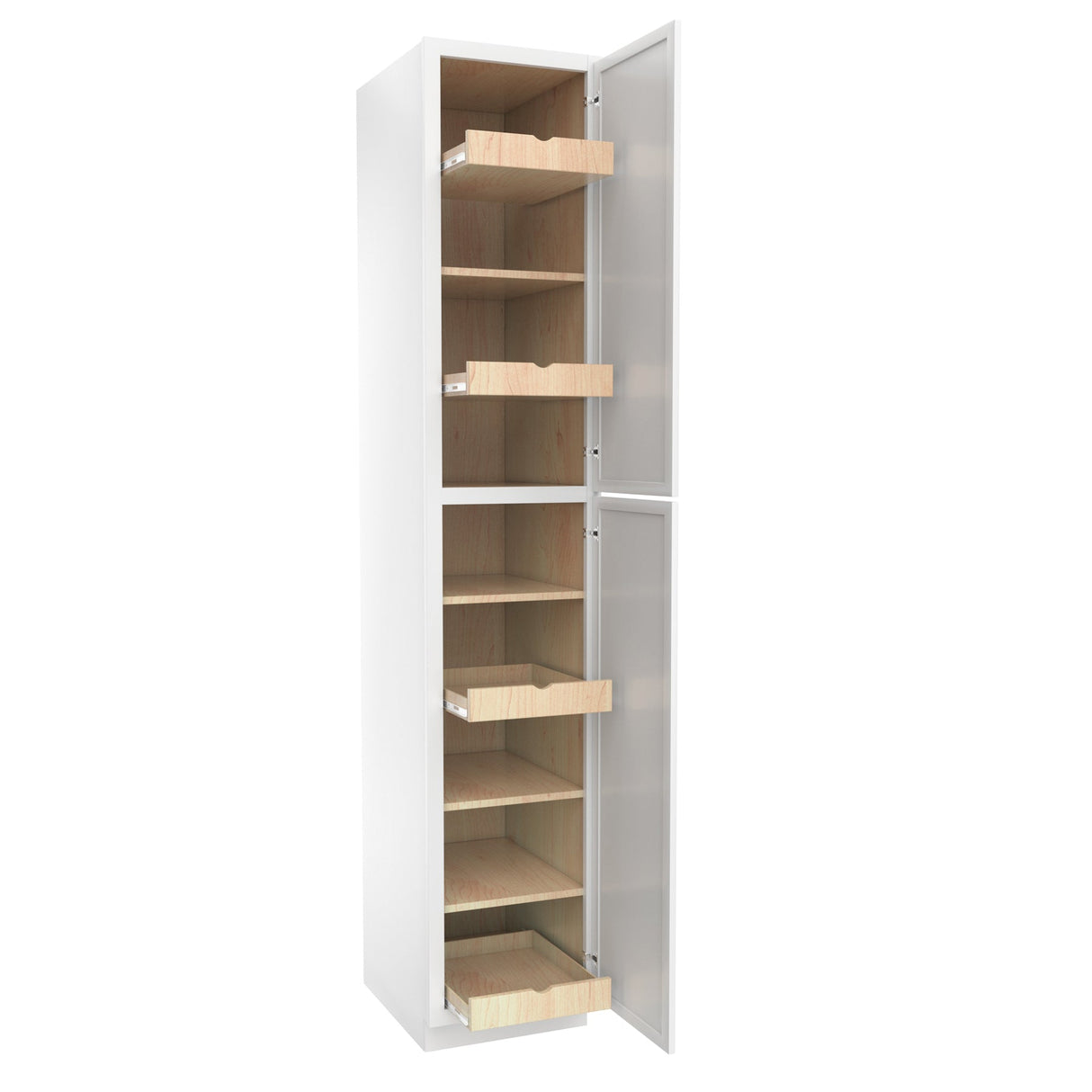 RTA - Elegant White - Single Door Utility Cabinet | 18"W x 96"H x 24"D