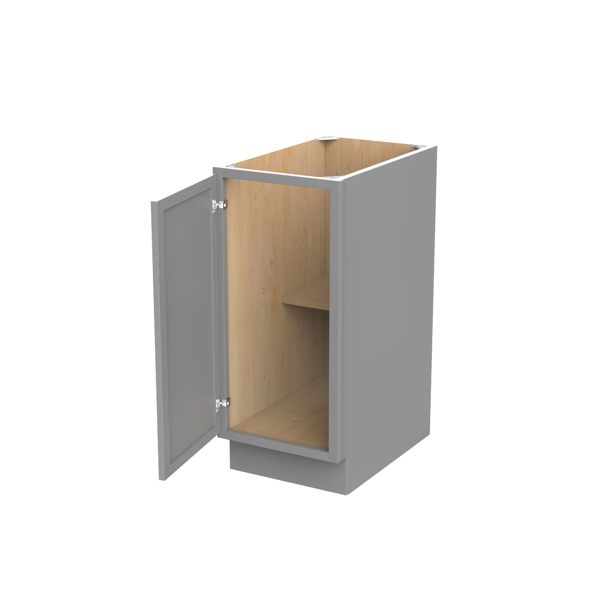 RTA - Elegant Dove - Single Door & Drawer Base Cabinet | 15"W x 34.5"H x 24"D