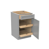 RTA - Elegant Dove - Single Door & Drawer Base Cabinet | 21"W x 34.5"H x 24"D