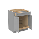 RTA - Elegant Dove - Single Drawer & Double Door Base Cabinet | 27"W x 34.5"H x 24"D