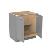 RTA - Elegant Dove - Double Drawer & Door Base Cabinet | 30"W x 34.5"H x 24"D