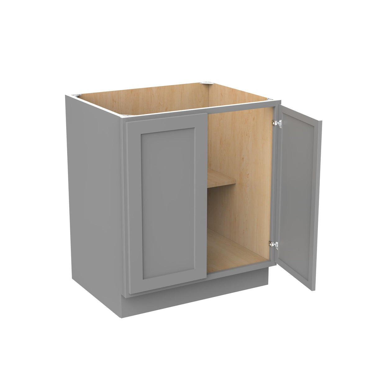 RTA - Elegant Dove - Double Drawer & Door Base Cabinet | 30"W x 34.5"H x 24"D