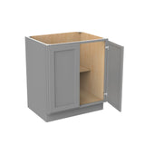 RTA - Elegant Dove - Double Drawer & Door Base Cabinet | 30"W x 34.5"H x 24"D