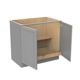 RTA - Elegant Dove - Double Drawer & Door Base Cabinet | 36"W x 34.5"H x 24"D