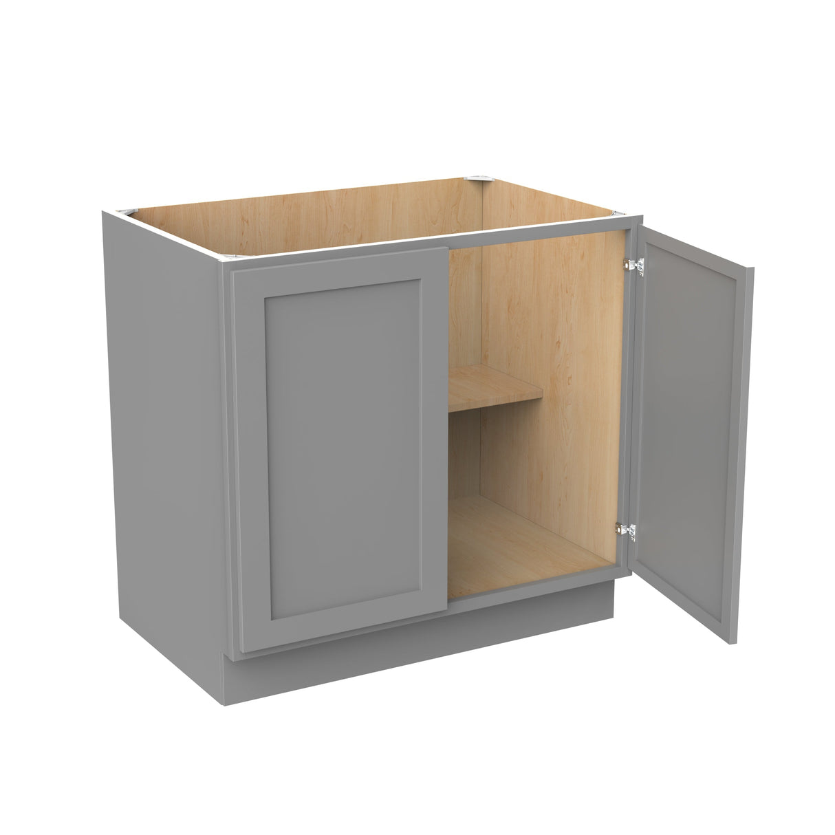 RTA - Elegant Dove - Double Drawer & Door Base Cabinet | 36"W x 34.5"H x 24"D