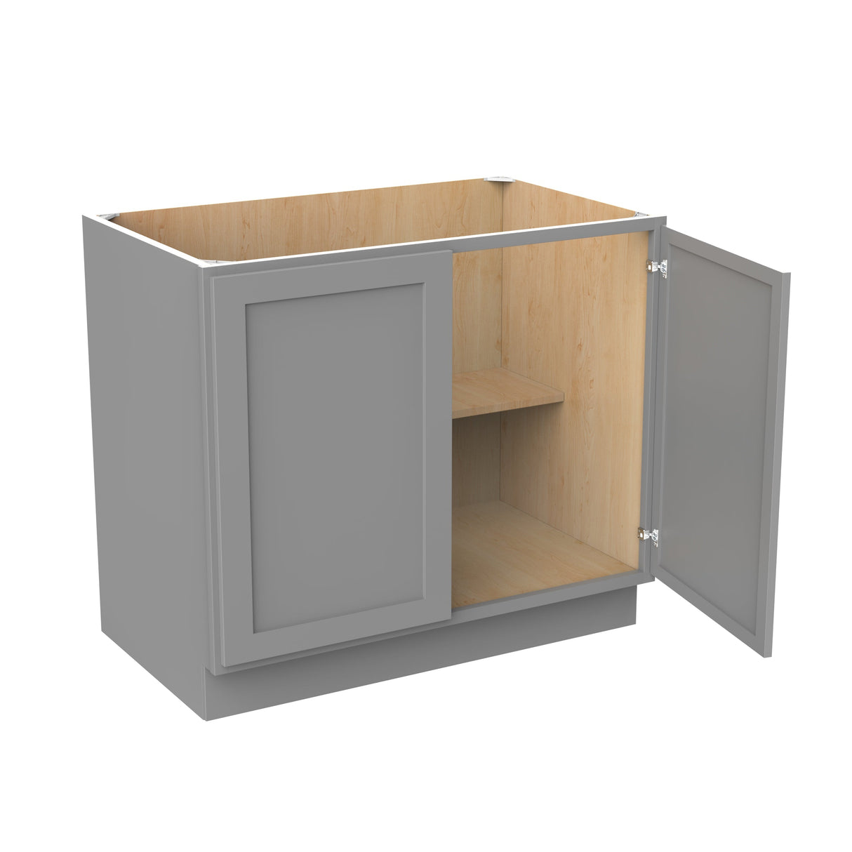 RTA - Elegant Dove - Double Drawer & Door Base Cabinet | 39"W x 34.5"H x 24"D