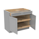 RTA - Elegant Dove - Double Drawer & Door Base Cabinet | 39"W x 34.5"H x 24"D