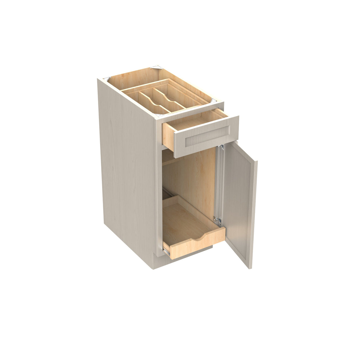 RTA - Elegant Stone - Single Door & Drawer Base Cabinet | 15"W x 34.5"H x 24"D