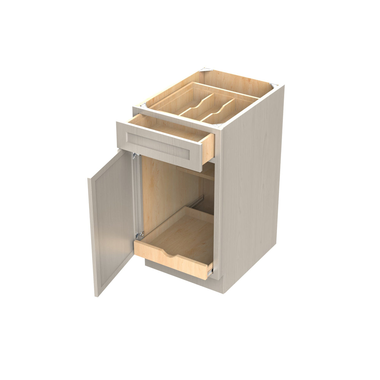 RTA - Elegant Stone - Single Door & Drawer Base Cabinet | 18"W x 34.5"H x 24"D