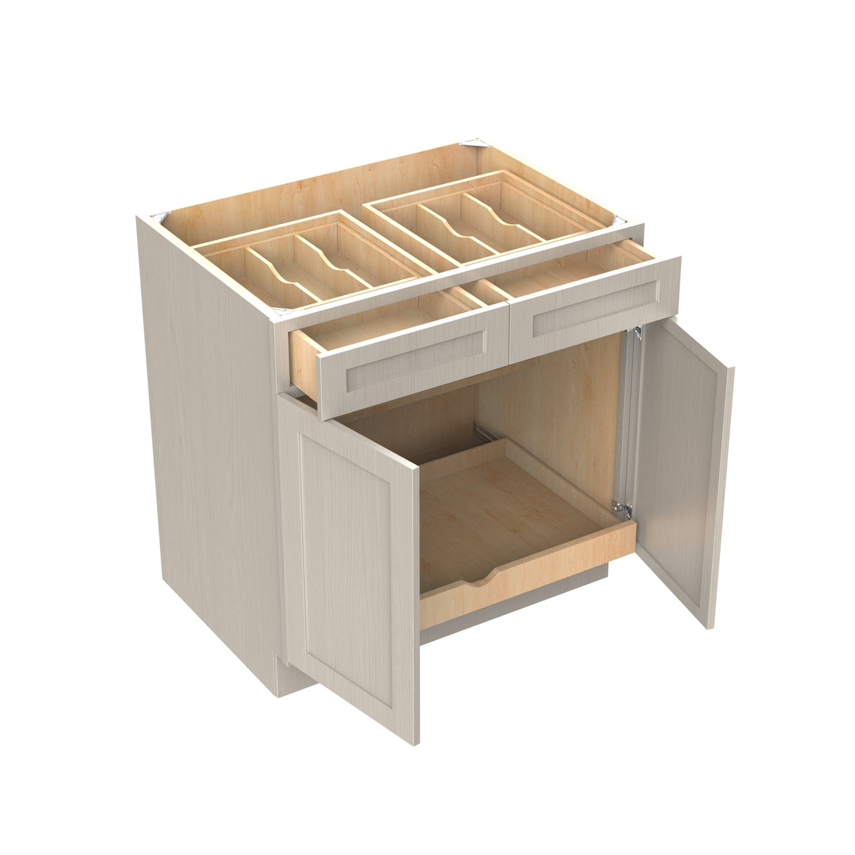 RTA - Elegant Stone - Double Drawer & Door Base Cabinet | 33"W x 34.5"H x 24"D