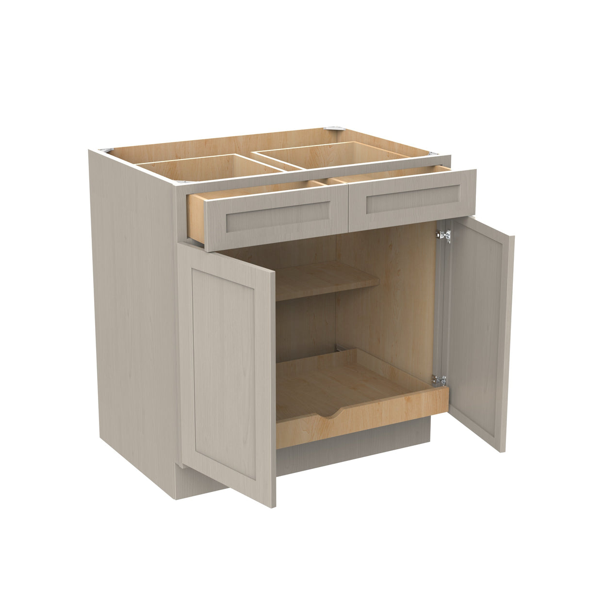 RTA - Elegant Stone - Double Drawer & Door Base Cabinet | 33"W x 34.5"H x 24"D