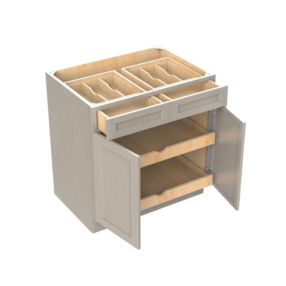 RTA - Elegant Stone - Double Drawer & Door Base Cabinet | 33"W x 34.5"H x 24"D