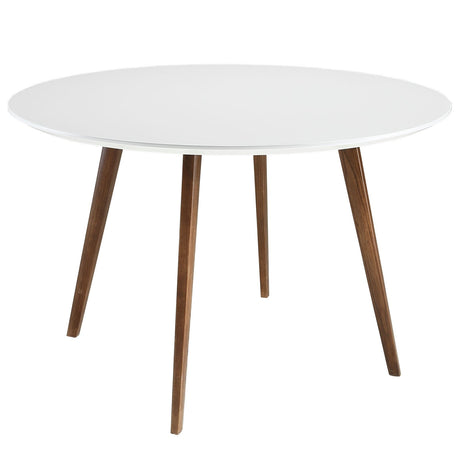Platter Round Dining Table - Coated Fiberboard Farmhouse Dining Table Set - BUILDMYPLACE