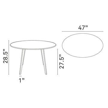 Platter Round Dining Table - Coated Fiberboard Farmhouse Dining Table Set