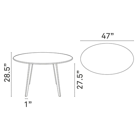 Platter Round Dining Table - Coated Fiberboard Farmhouse Dining Table Set - BUILDMYPLACE