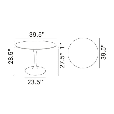 Lippa 40" Round Wood Top Dining Room Table Set - Modern Dining Table Set - BUILDMYPLACE